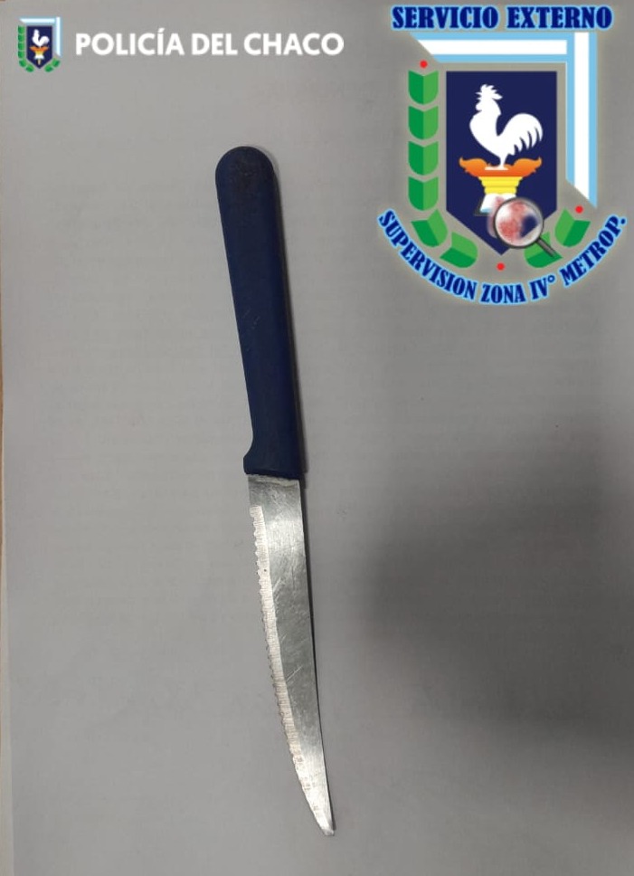 Detenido por promover desorden en la vía publica con un arma blanca