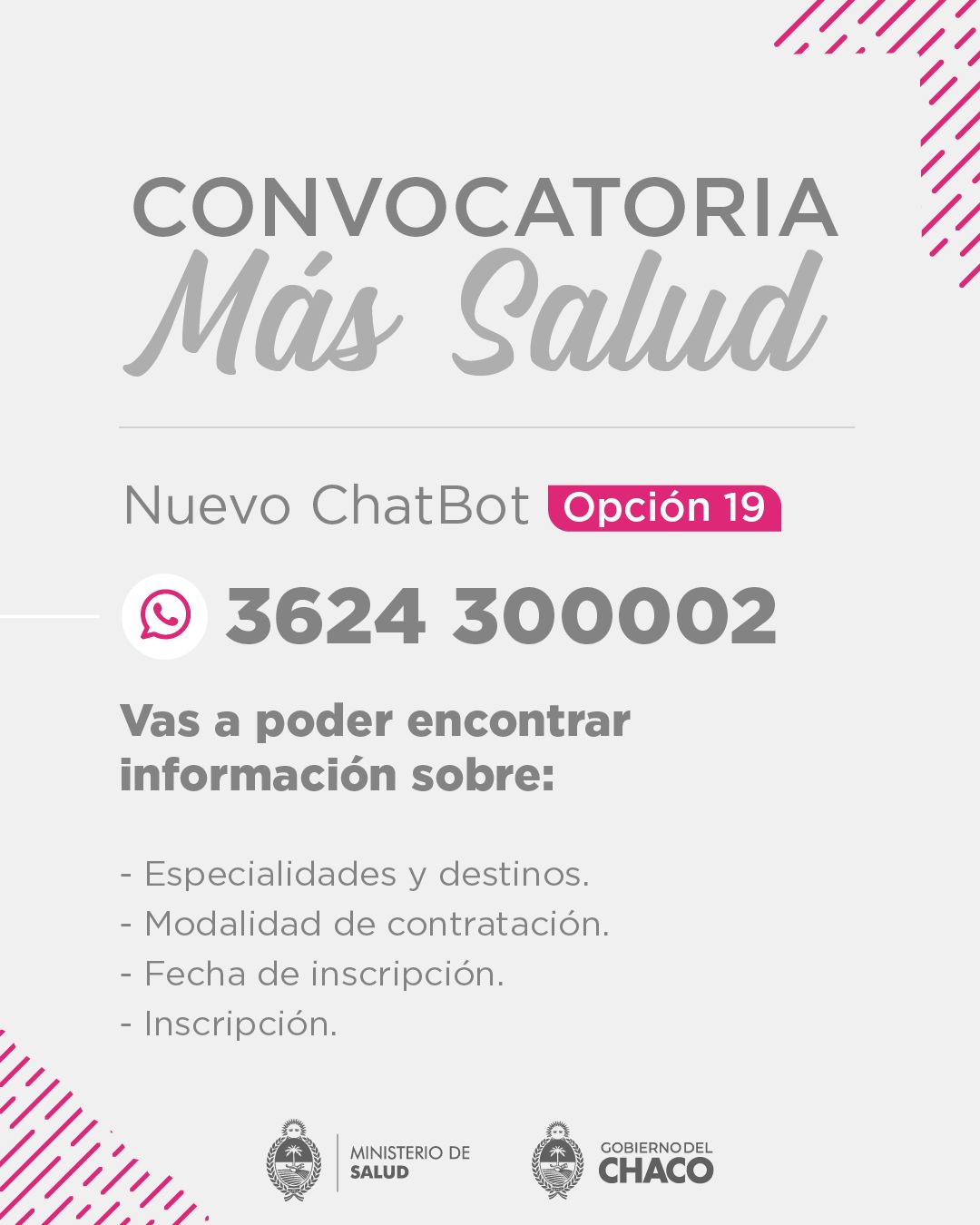 Convocatoria + Salud: Encontrá toda la información en el chat bot Ipita