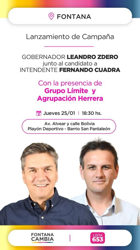 Acto de Lanzamiento: Leandro Zdero acompañará a Fernando Cuadra, candidato a intendente en Fontana