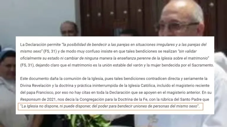 Obispo de Perú prohibió que sus curas den bendición a parejas homosexuales