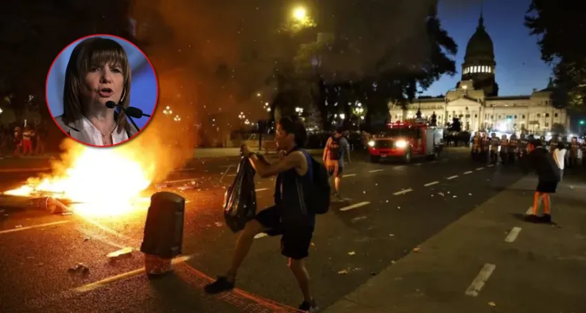 La ministra Bullrich confirmó 18 detenidos y daños millonarios tras disturbios en el Congreso