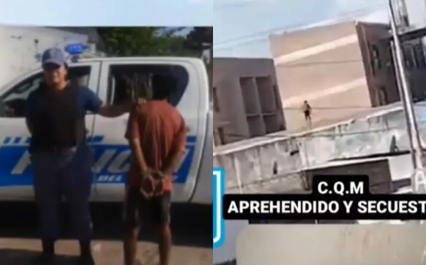 Persecución y tiros para detener a un hombre que robaba cables en el techo de una vivienda