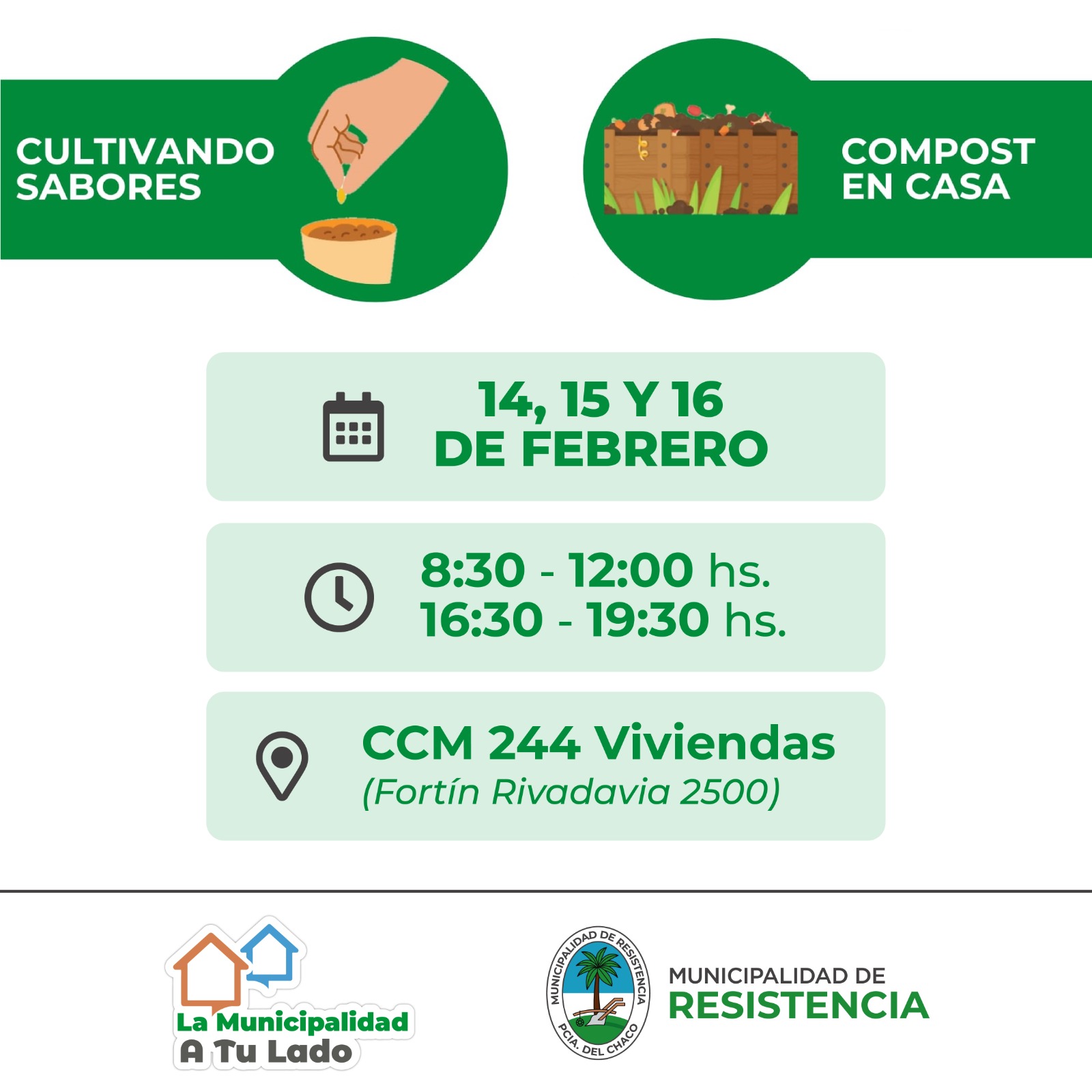 La Municipalidad de Resistencia entregará kits de semillas y bolsas de compost en los distintos barrios.