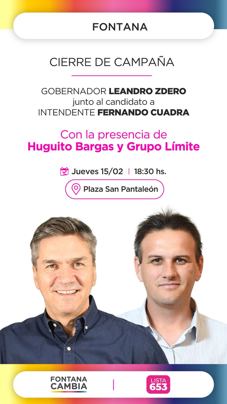 Cierre de campaña en Fontana con Leandro Zdero y Fernando Cuadra