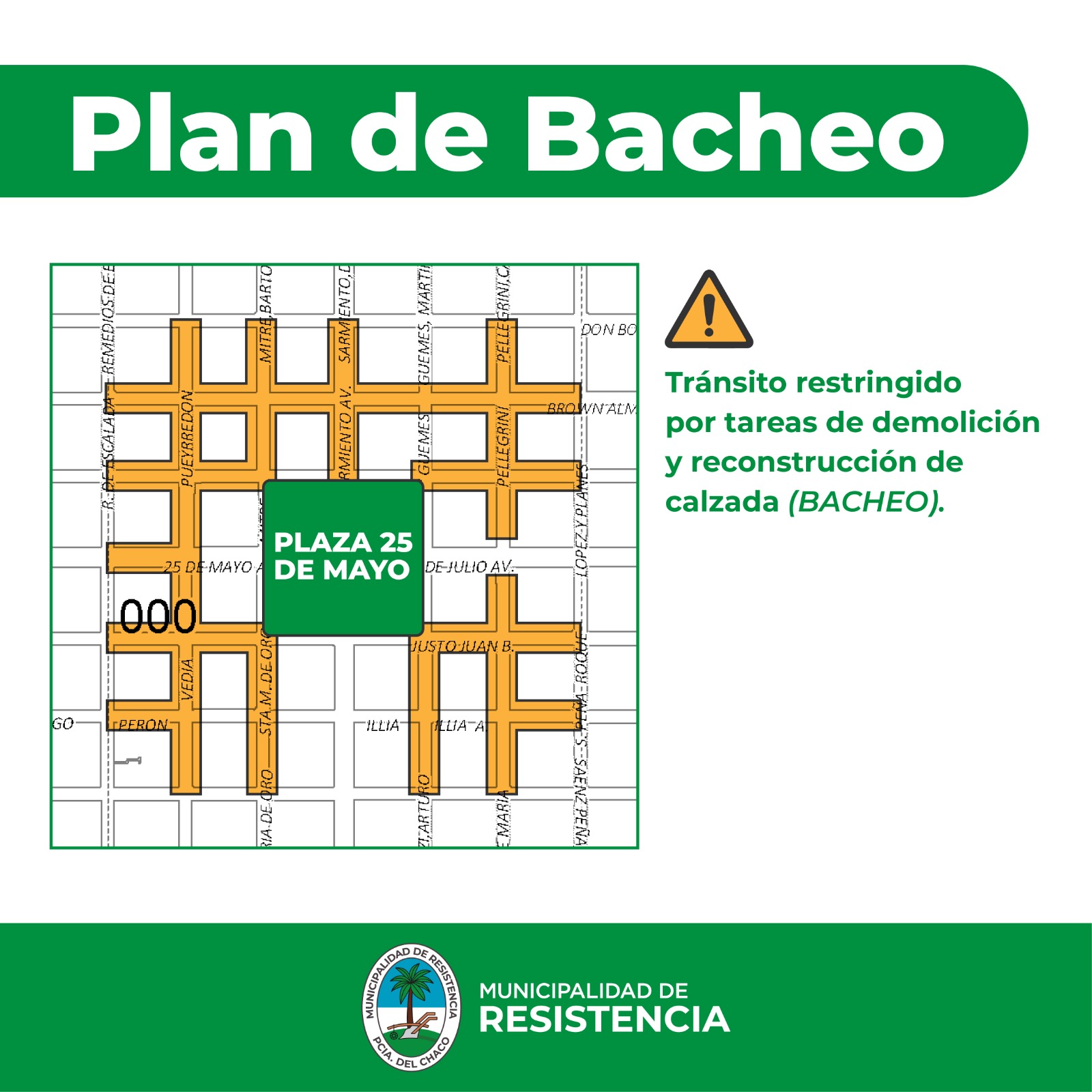 La Municipalidad de Resistencia informa sobre trabajos de bacheo