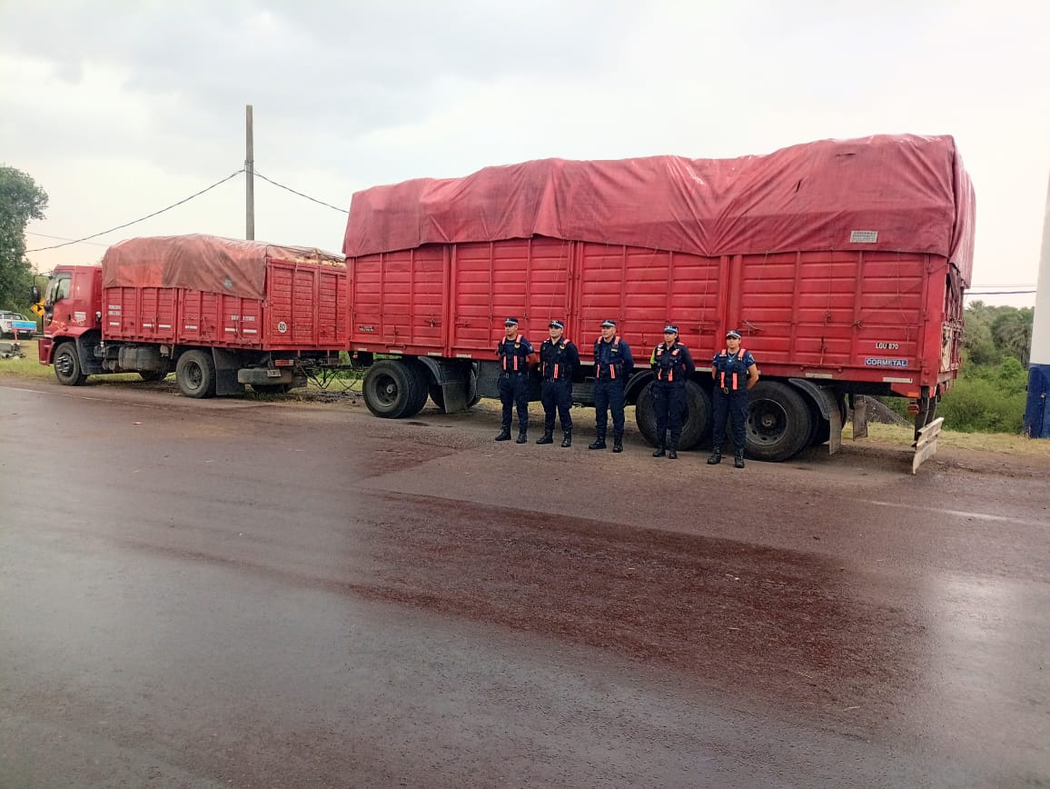Policía Caminera intervino carga forestal y recuperó otra motocicleta