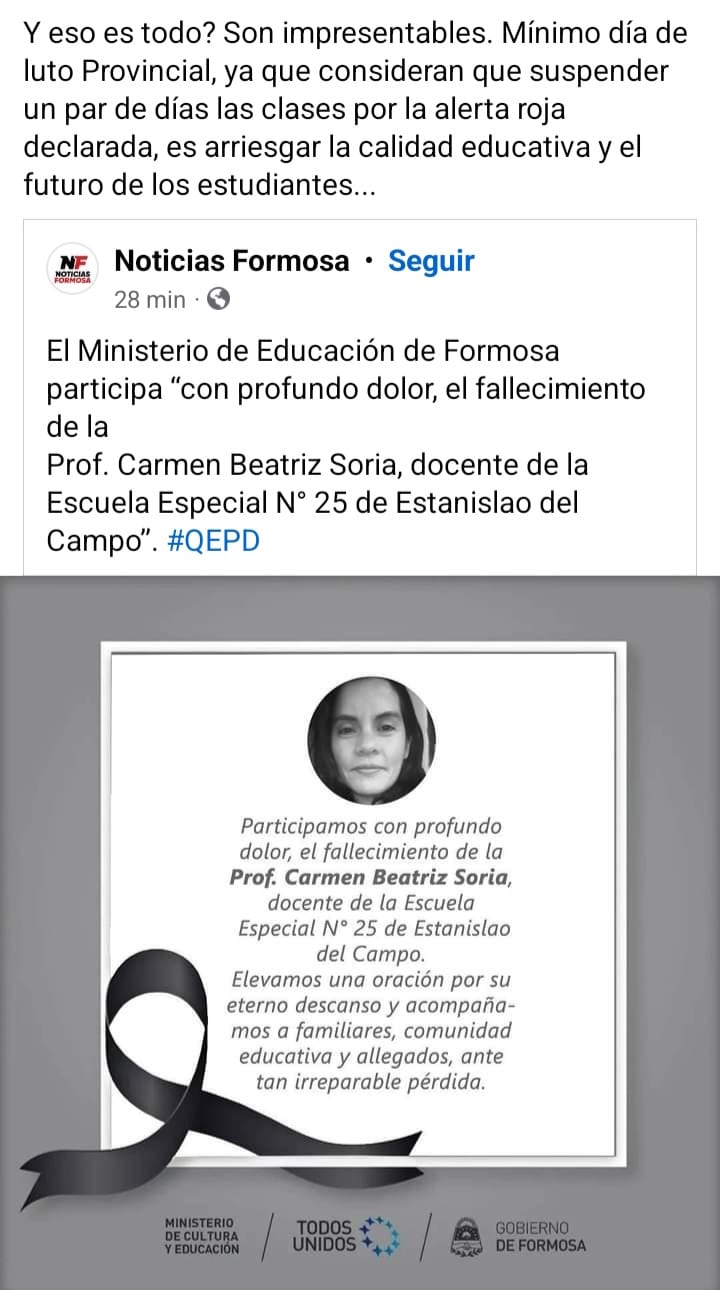 Docente formoseña habria muerto por las altas temperaturas al regresar de la escuela