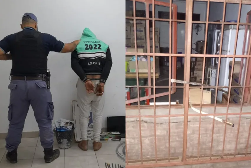 Delincuente entró de madrugada a un colegio, lo atraparon y descubrieron que ya tenía antecedentes