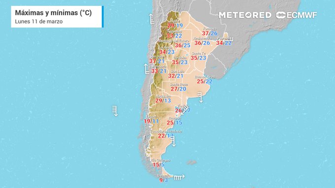 El Servicio Meteorológico Nacional alerta por tormentas en el centro de Argentina y por calor extremo en el norte