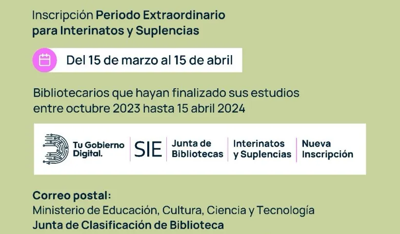 Atención bibliotecarios: se abre la inscripción para interinatos y suplencias