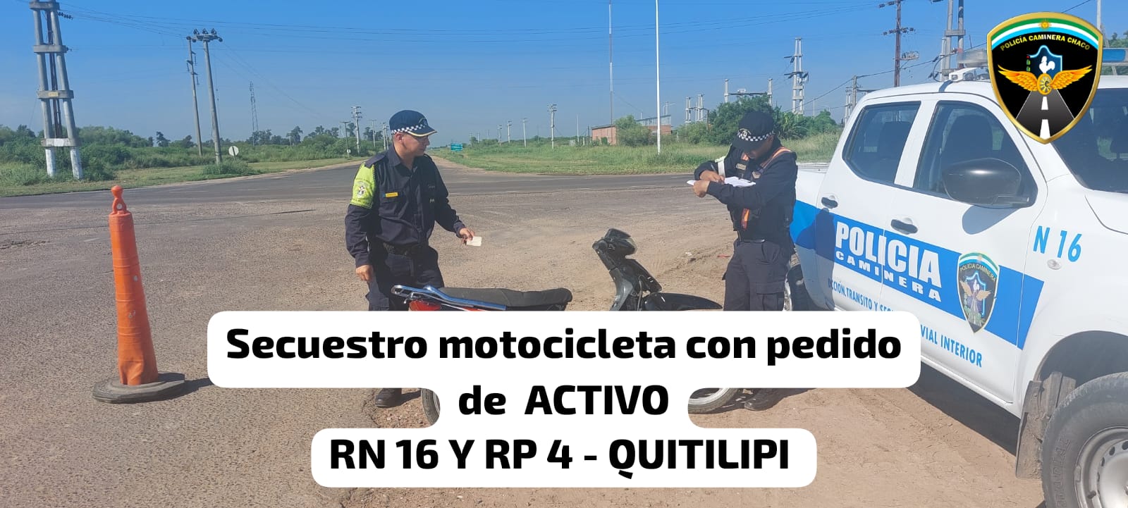 Policía Caminera Interior: recuperan una moto robada hace 8 años