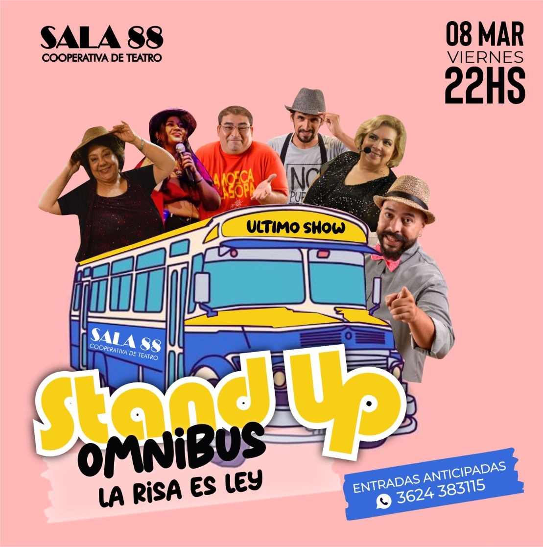 Stand Up en Sala 88: este viernes última función del show «Omnibus de la risa»