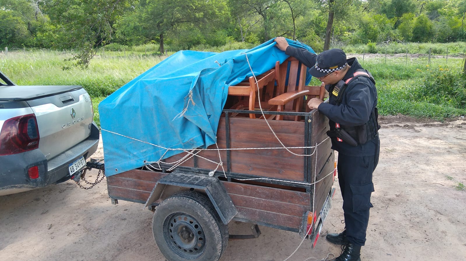 Caminera y Rurales intervinieron carga forestal y de animales vacunos