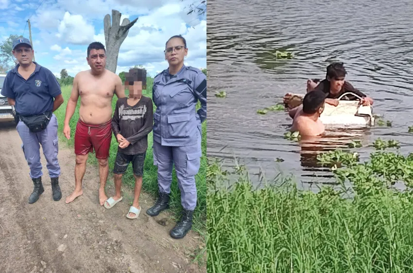 Heroico rescate: la Policía salvó a un menor de edad de una laguna