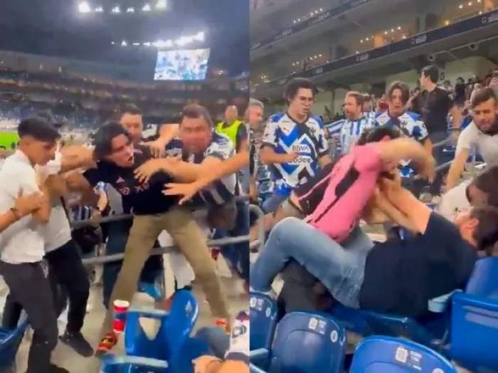 Brutal pelea entre hinchas de Inter Miami y Rayados de Monterrey