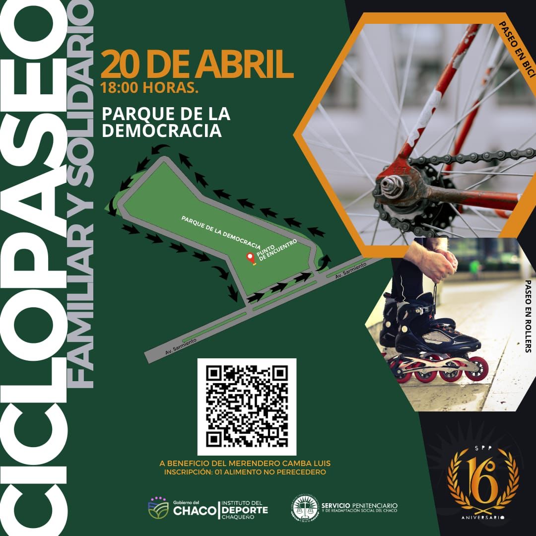 «Ciclopaseo Familiar y Solidario»: El SPP realiza actividades recreativas por los 16 años de la institución