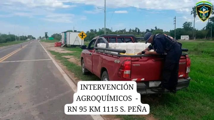Sáenz Peña: Caminera intervino carga de agroquímicos por no respetar las medidas de seguridad para su traslado