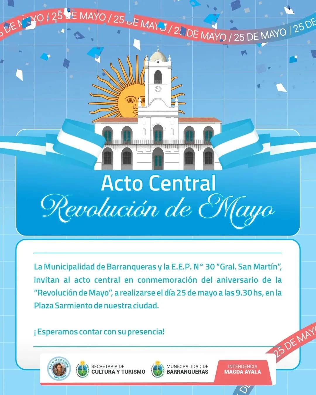 Barranqueras: Acto central por la Revolución de Mayo