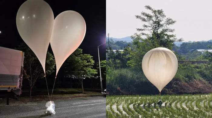 Corea del Norte lanzó globos con basura y excremento a Corea del Sur