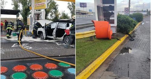 El futbolista de Estudiantes Tiago Palacios chocó contra el surtidor de una estación de servicio en Retiro