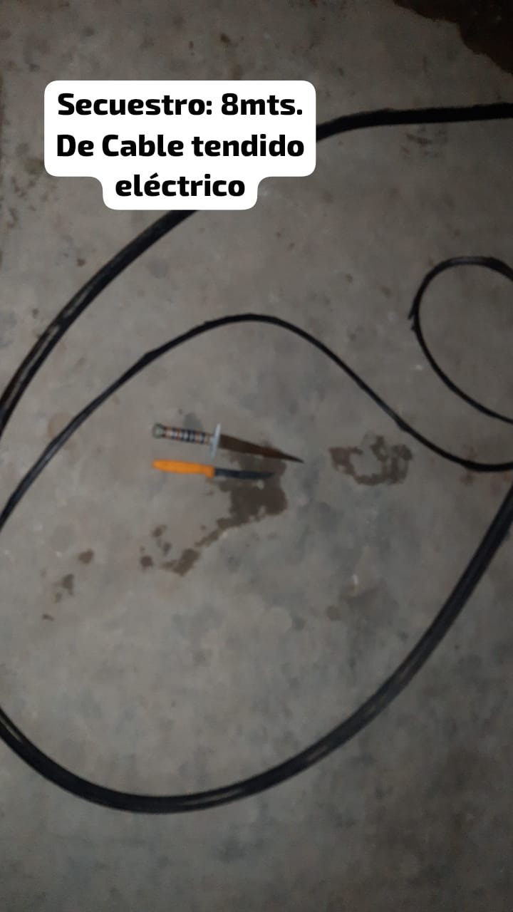 Barranqueras (Chaco): Aprehendieron a un joven con cables de tendido eléctrico