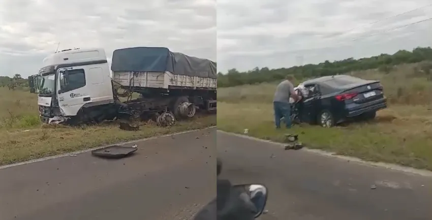 Trágico siniestro vial sobre Ruta 11 entre un auto y un camión: hay una persona fallecida
