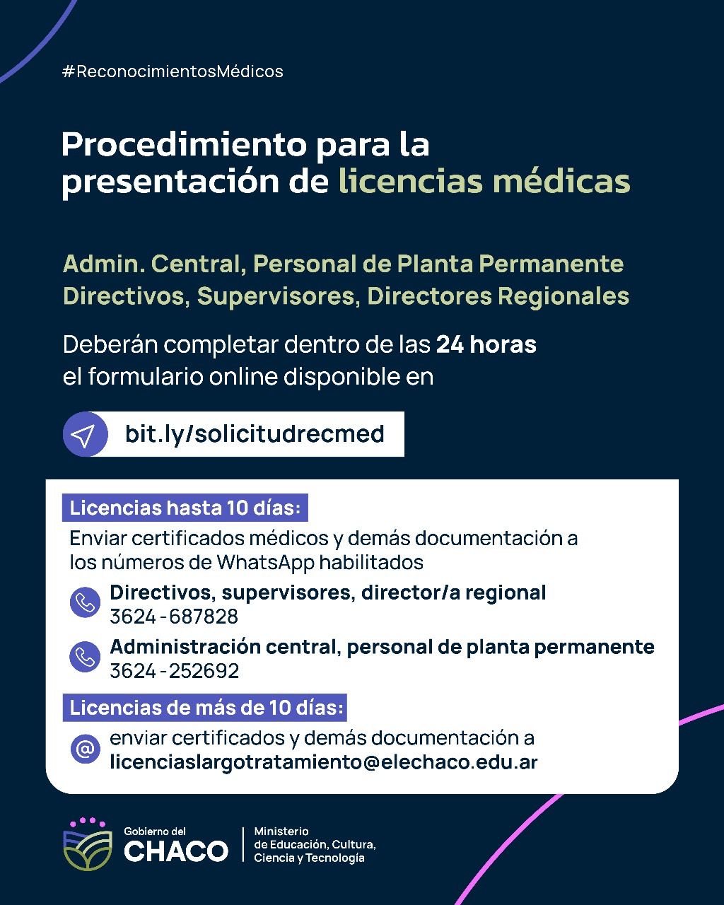 Esucación recuerda el procedimiento para docentes que necesiten solicitar licencia médica