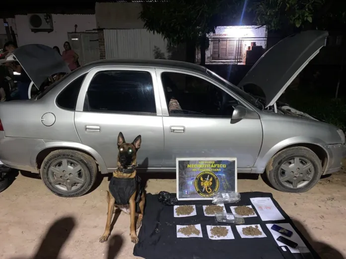 Persecución policial en Barranqueras termina con el secuestro de medio kilo de marihuana