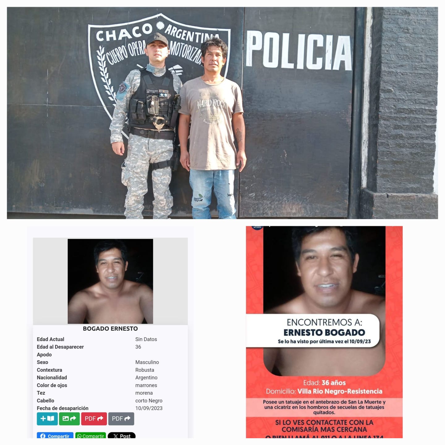 Desaparecido en septiembre de 2023, fue hallado por el COM