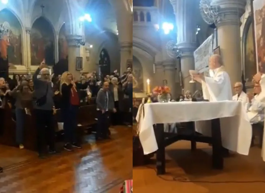 Polémica por cura que arengó cantos contra Milei en plena misa: «La patria no se vende»