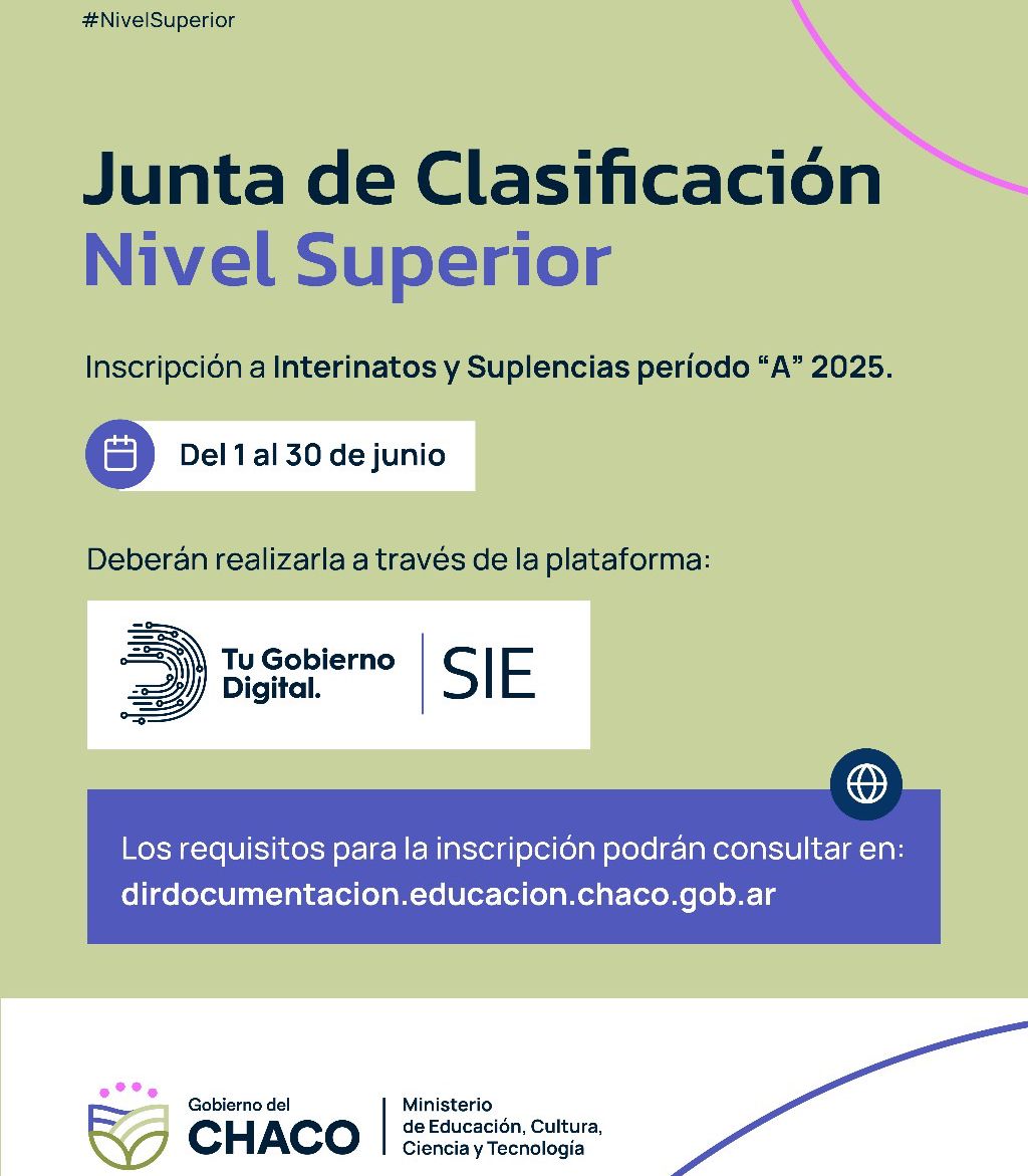 Junta de Clasificación de Nivel Superior: inscripción a interinatos y suplencias 2025