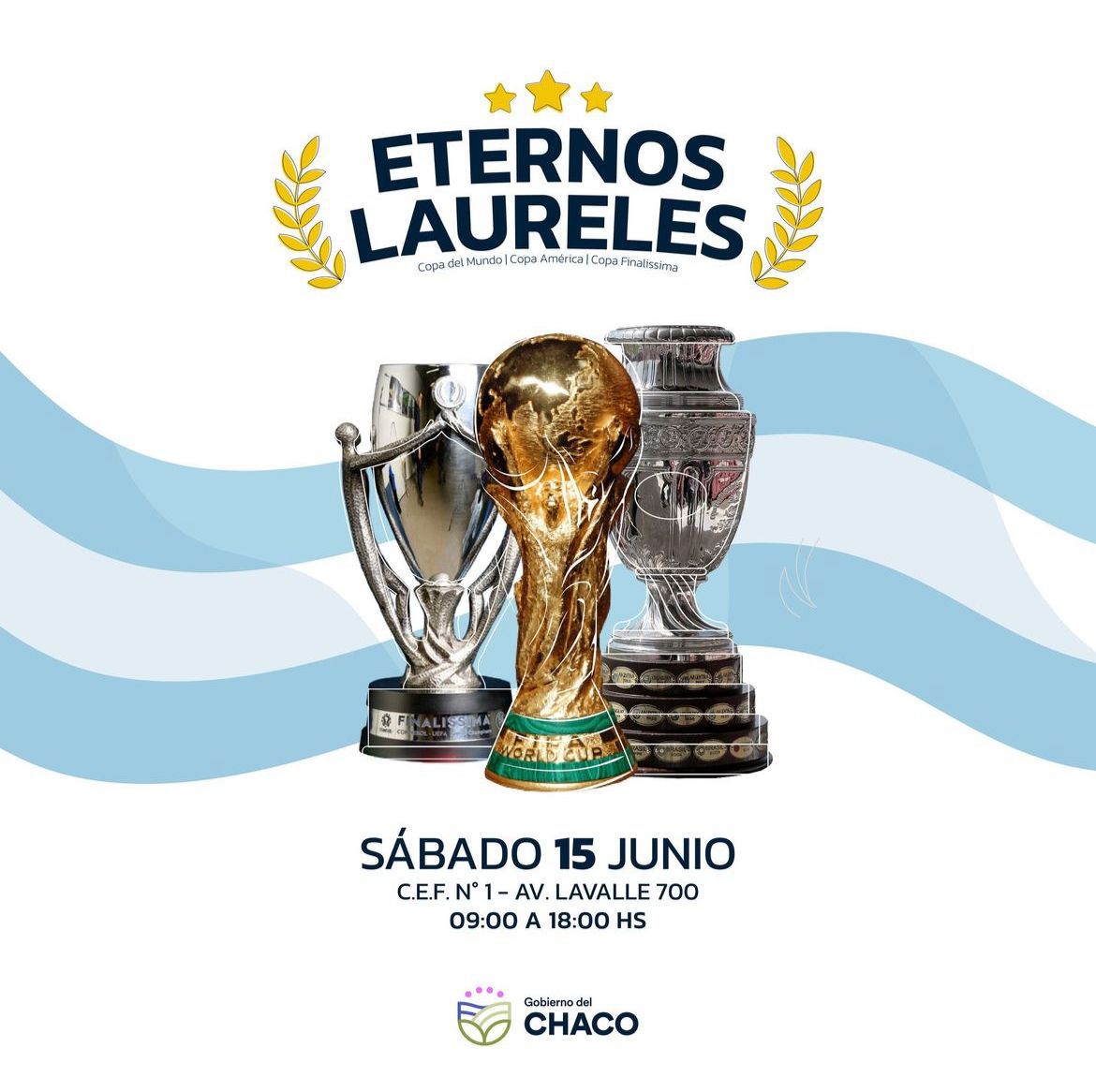 De 9 a 18Hs, llegan a Chaco las Copas de la Selección Argentina de Fútbol