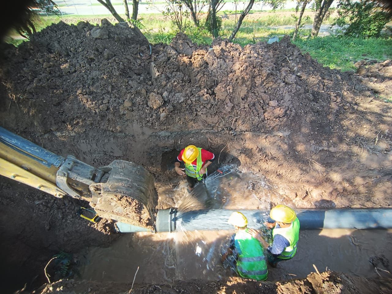 Sameep reparó tramo del acueducto Central Cisterna Norte en Resistencia