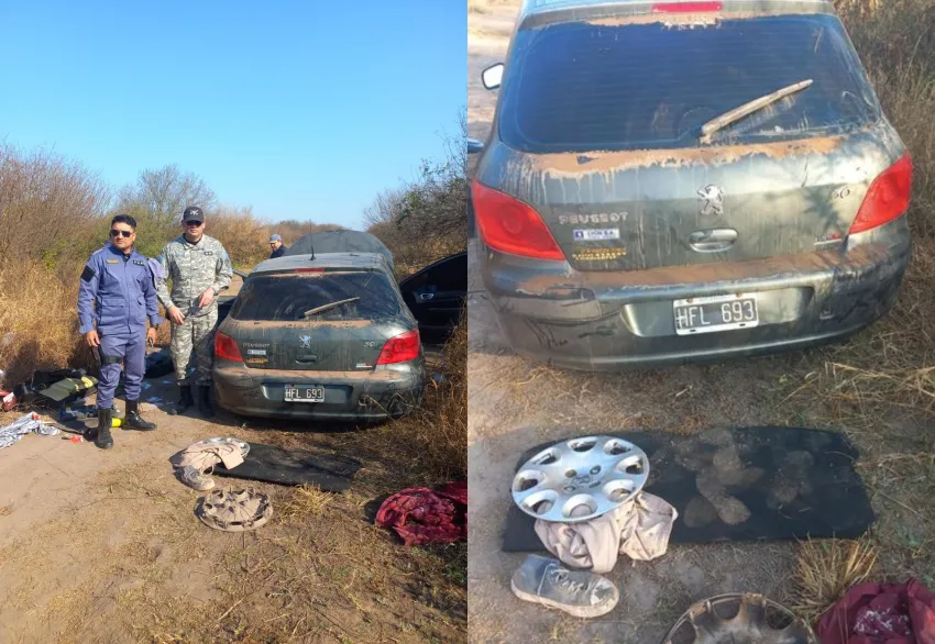 Hallaron el auto que fue robado en Sáenz Peña: estaba abandonado y sin ruedas