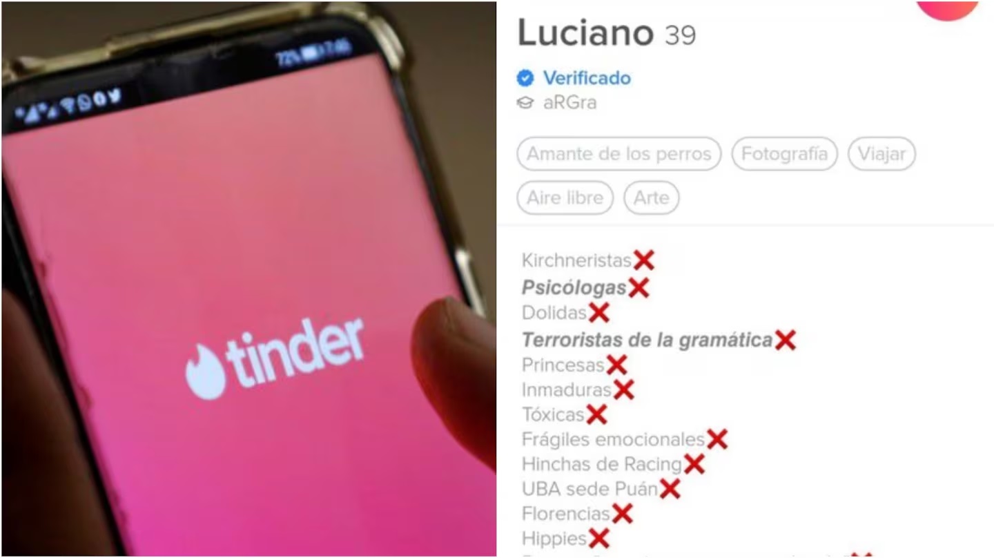 La insólita lista de 20 requisitos que un hombre de 39 años publicó en su perfil de Tinder