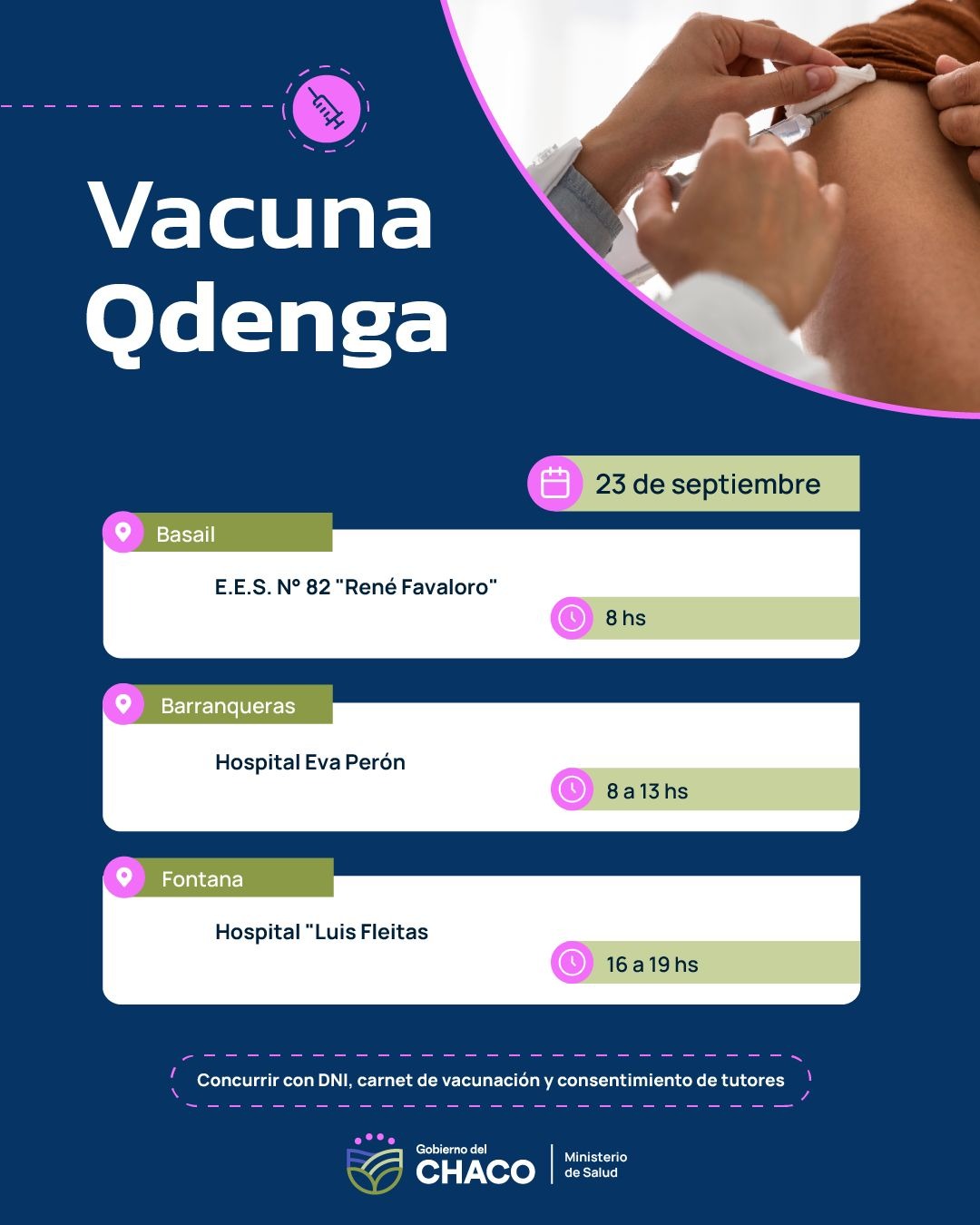 Este lunes continúa la vacunación contra el dengue