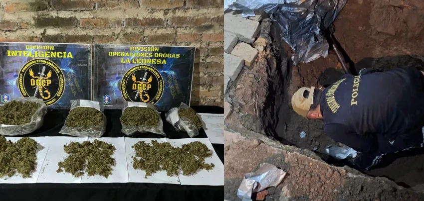 Otro mega secuestro de drogas en La Leonesa: tenían más de 4 kilos de marihuana escondidos en un pozo