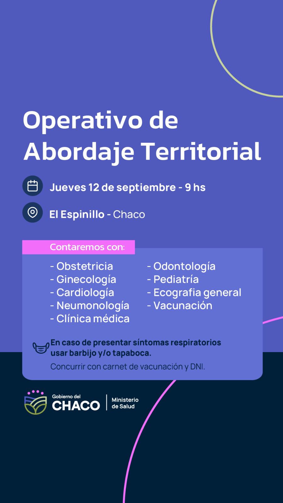 Salud: Nuevos Operativos de Abordaje Territorial en Castelli, El Espinillo y Villa Río Bermejito