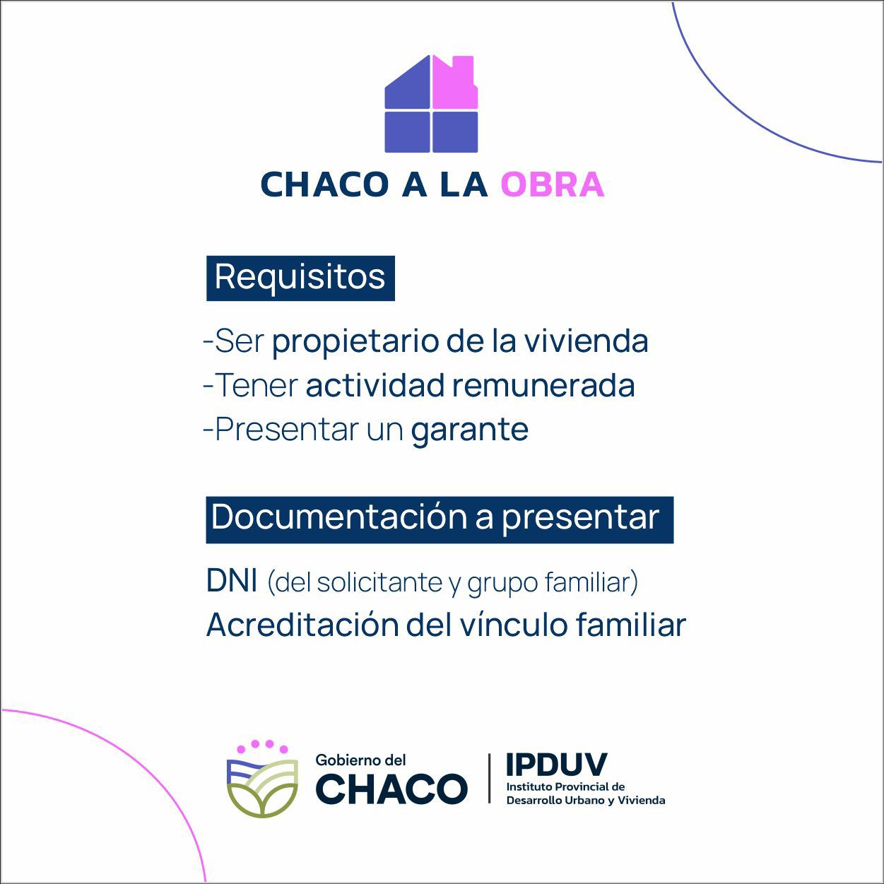 Chaco a la obra: gran expectativa por la línea de crédito del IPDUV