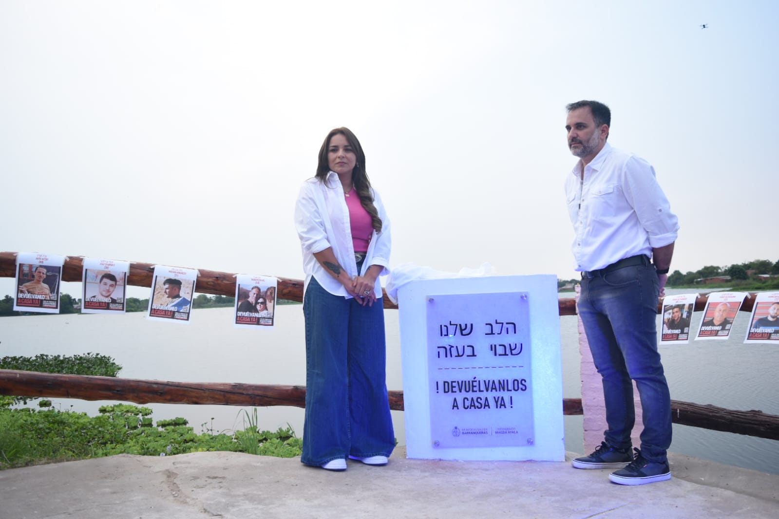 Barranqueras: Junto a la Comunidad Judía, Magda Ayala descubrió la primera placa visualizando el pedido de devolución de los secuestrados