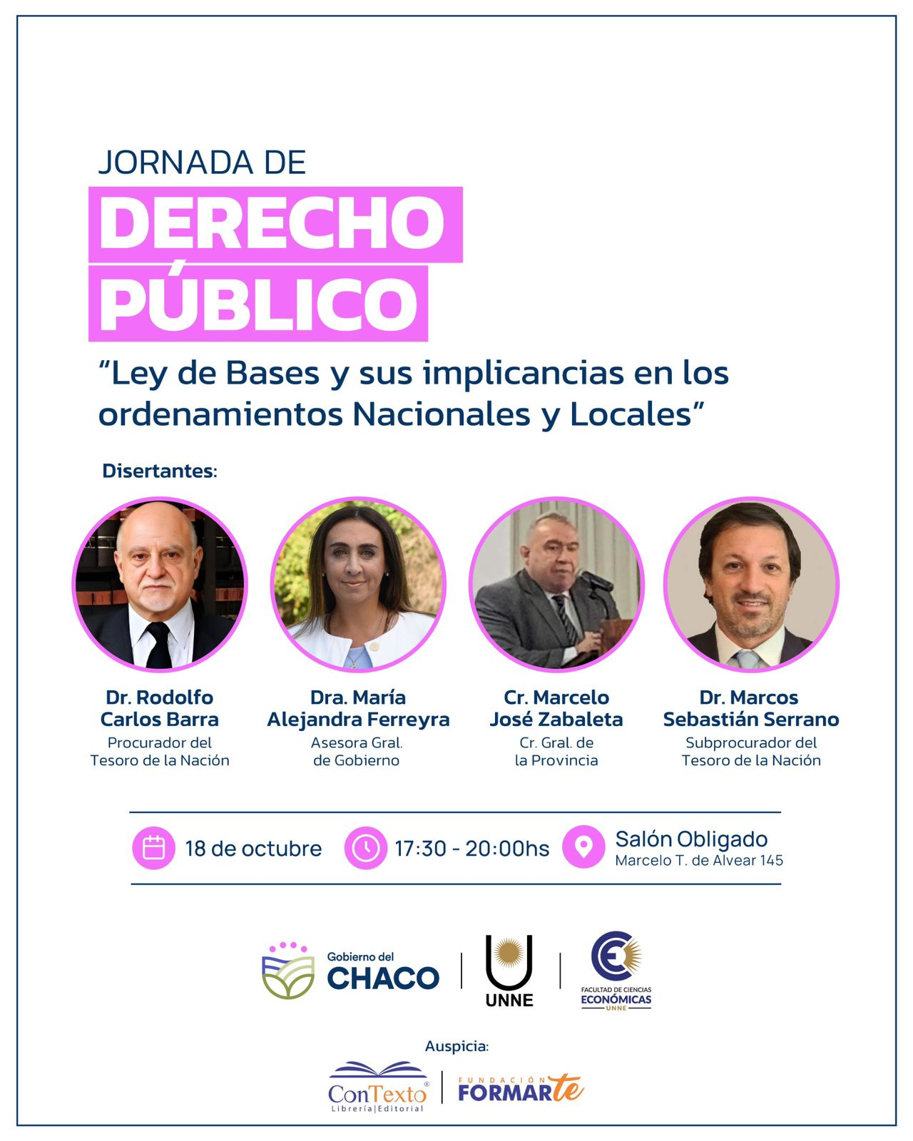El Gobierno invita a la comunidad a participar de la Jornada de Derecho Público