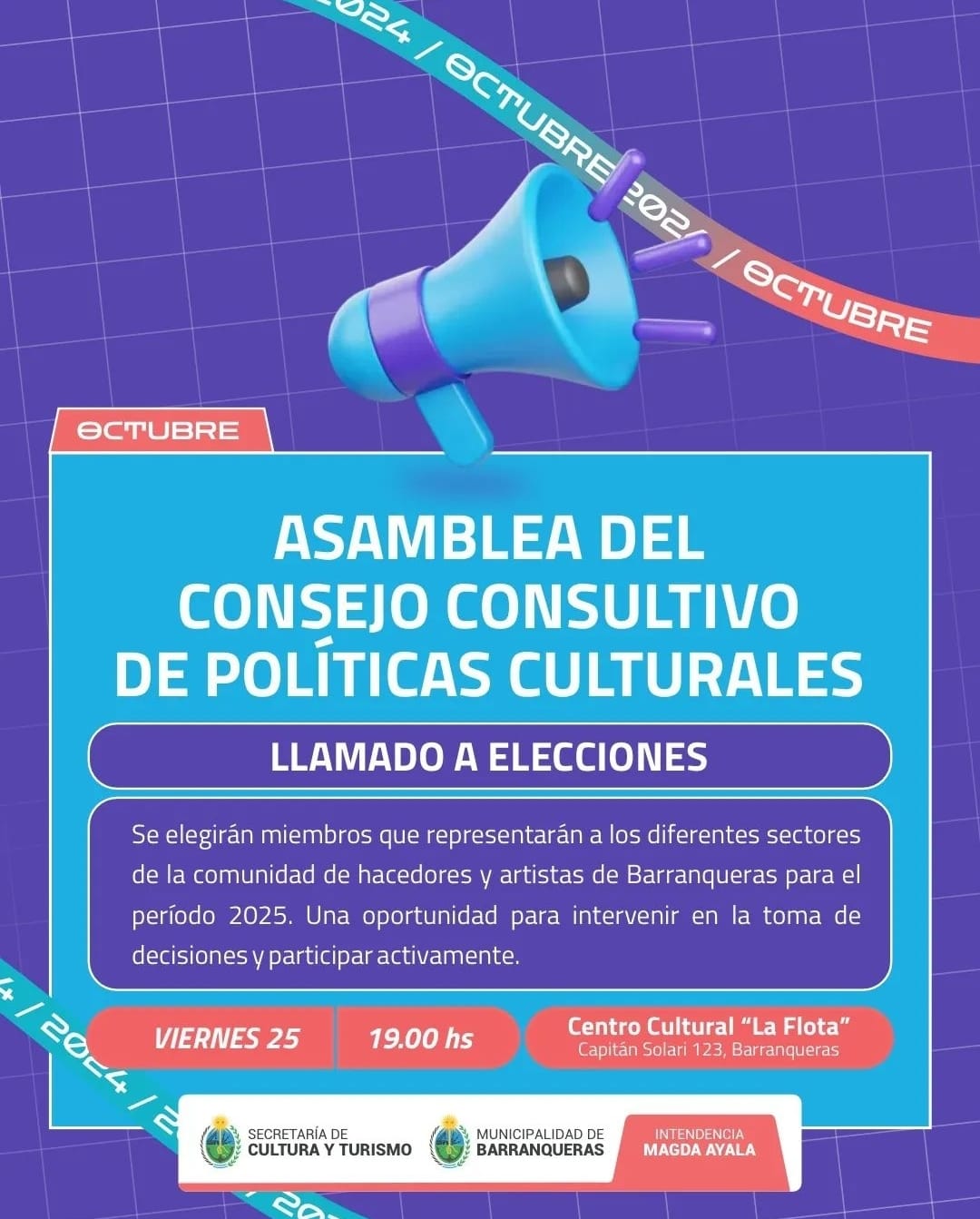 Llaman a elecciones para el Consejo Consultivo de Políticas Culturales de Barranqueras