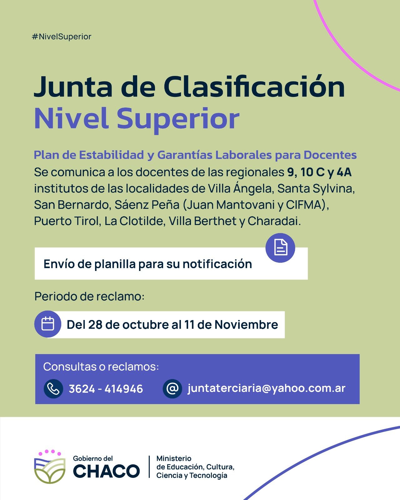 Plan de Estabilidad Laboral Docente: nuevas regionales reciben planilla de la Junta de Nivel Superior