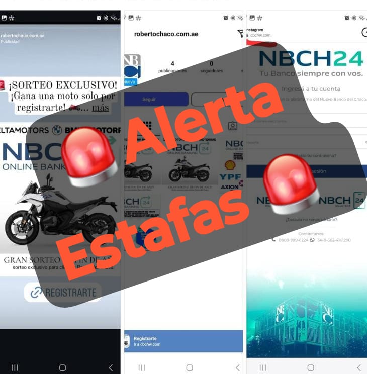 El Nuevo Banco del Chaco alerta sobre estafas a través de redes sociales