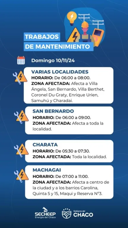 Mañana habrá interrupción del servicio eléctrico en el interior por tareas de mantenimiento