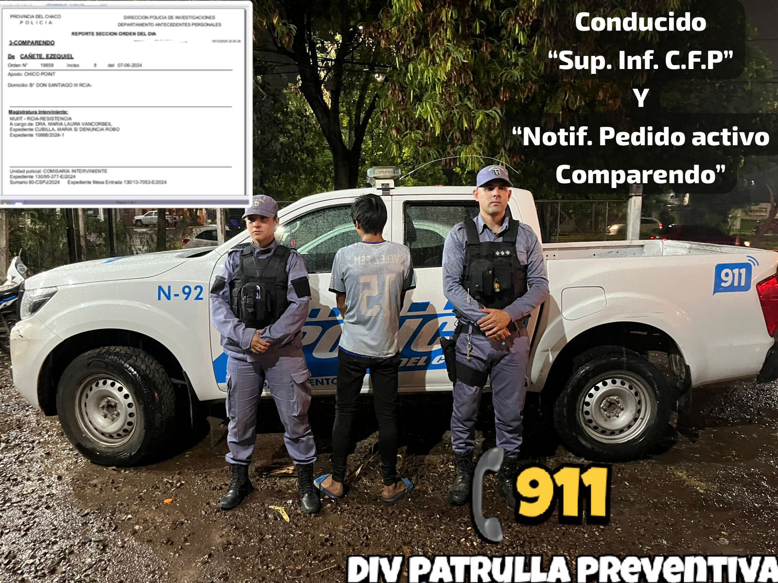 Ocasionaba desorden y tras ser demorado e identificado resulto tener un pedido de captura por la justicia