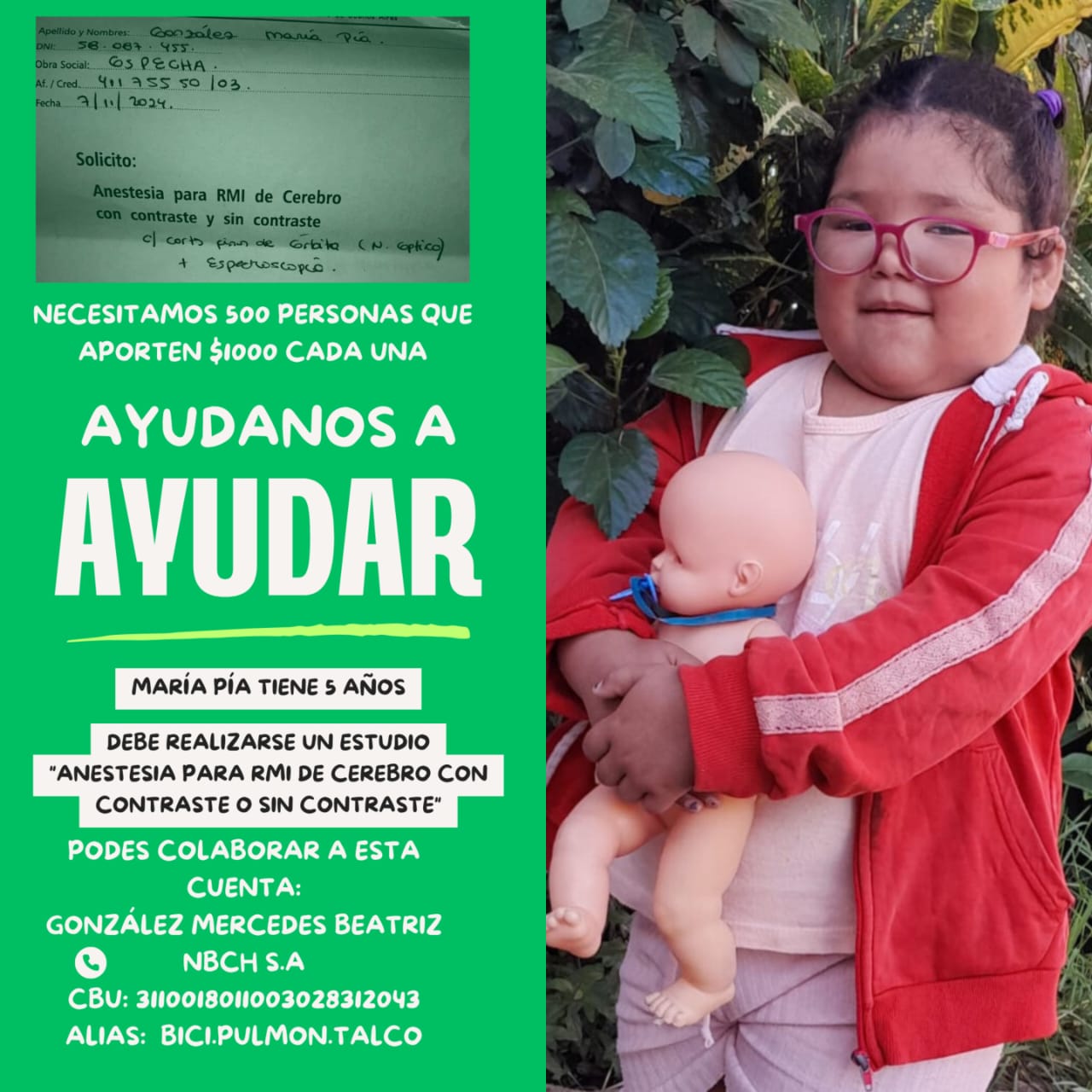 Campaña Solidaria por Maria Pia