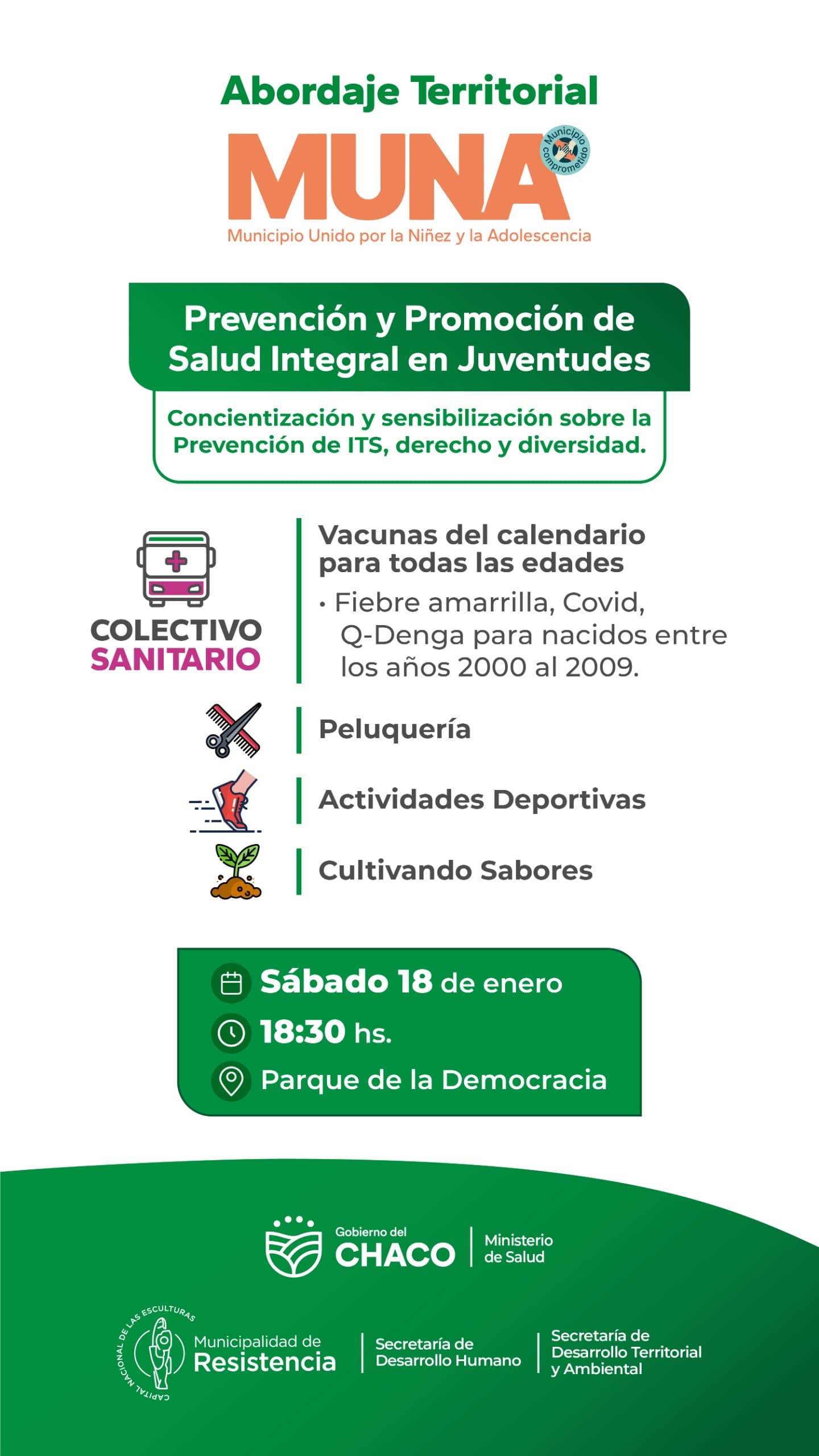 Provincia y Municipio realizan jornada de salud integral para los jóvenes