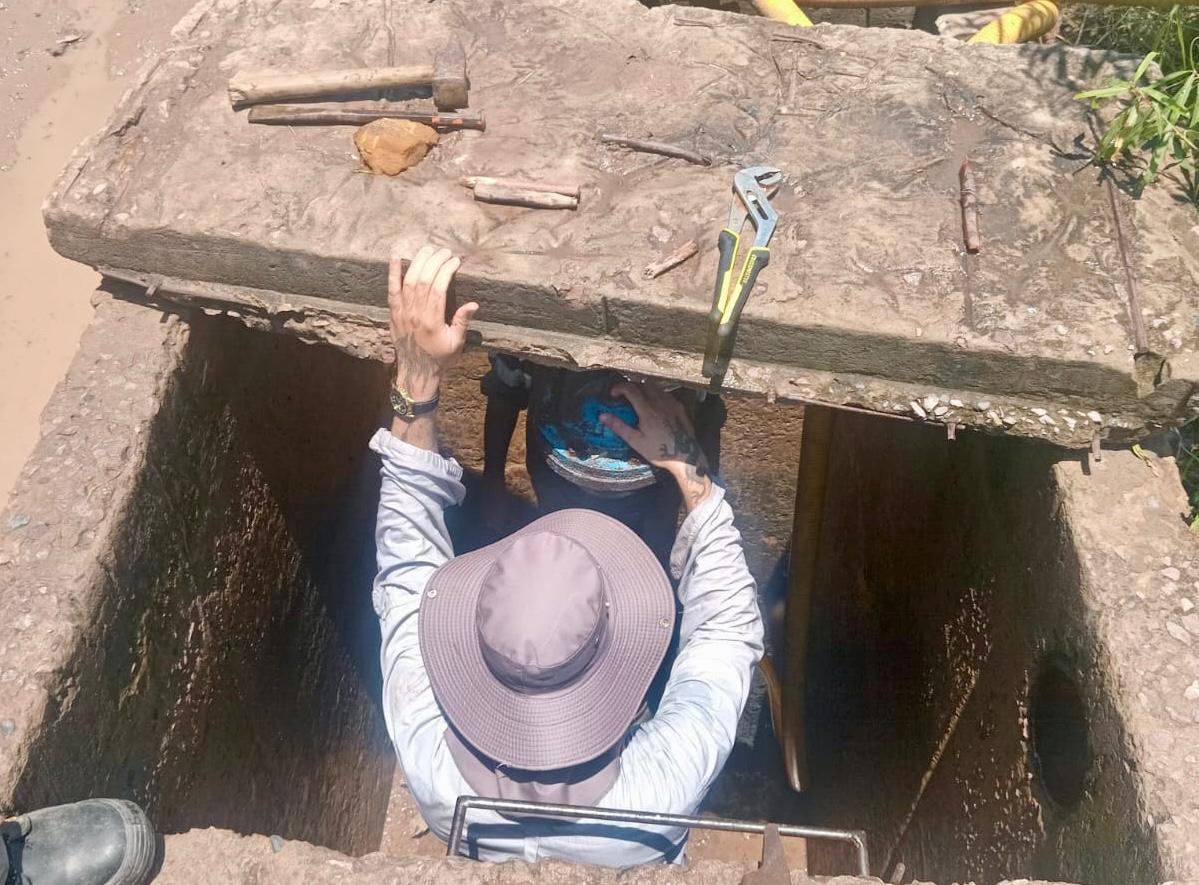 SAMEEP reparó cámara del primer acueducto, tras detectarse vandalismo en el tramo Villa Ángela-Santa Sylvina