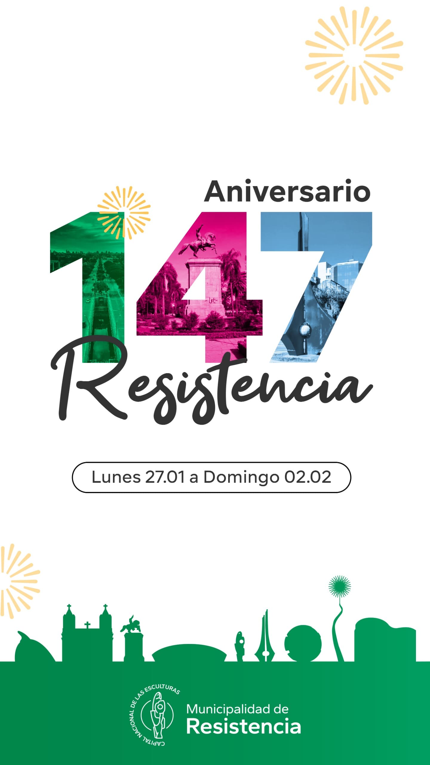 Agenda de actividades por el 147° Aniversario de la Fundación de Resistencia